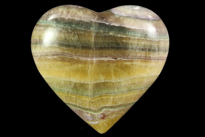 Polished, Banded Fluorite Heart - Argentina #84181
